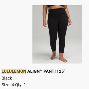Lululemon sz 4 25 " black align 11 pants